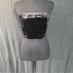 FOREVER 21 BLACK VELVET TUBE TOP